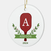 Gepersonaliseerde Foto Pickleball Kerst Ornament (Links)