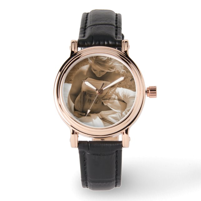 Gepersonaliseerde foto polshorloge voor bruiloft c horloge (Voorkant)