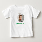 Gepersonaliseerde foto print baby tshirt met appel (Voorkant)