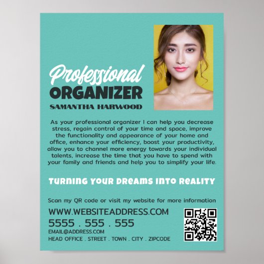 Gepersonaliseerde foto, professionele organisator poster (Voorkant)
