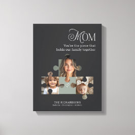 Gepersonaliseerde foto Puzzel Stuk Art Mom + 2 nam Canvas Afdruk