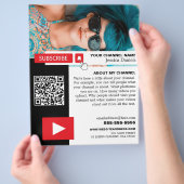 Gepersonaliseerde foto & QR-code, YouTube - Vlogge Flyer (Hand)