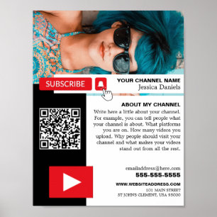 Gepersonaliseerde foto & QR-code, YouTube - Vlogge Poster