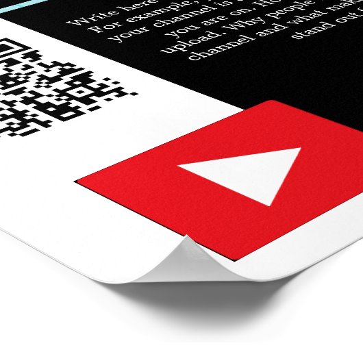 Gepersonaliseerde foto & QR-code, YouTube - Vlogge Poster (Hoek)