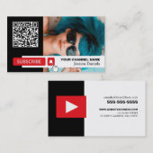 Gepersonaliseerde foto & QR-code, YouTube - Vlogge Visitekaartje (Voorkant / Achterkant)