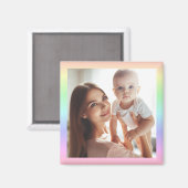 Gepersonaliseerde foto Rainbow Kleurrijke Elegante Magneet (Voorkant / Achterkant)