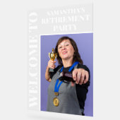 Gepersonaliseerde foto Retirement Party Welkom Acryl Bord (Hoek)