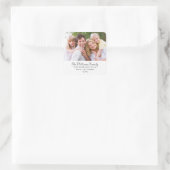 Gepersonaliseerde foto retour adres vierkante Stic Sticker (Tas)