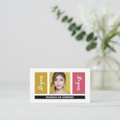 Gepersonaliseerde foto - Retro stijl Visitekaartje (Staand voorkant)