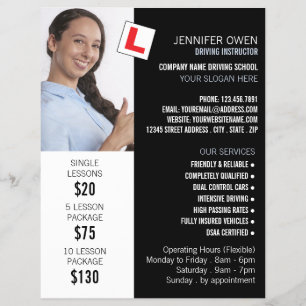 Gepersonaliseerde foto, rijschool, instructeur flyer