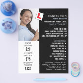 Gepersonaliseerde foto, rijschool, instructeur flyer (Enkel)