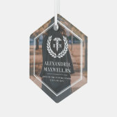 Gepersonaliseerde Foto RN Nursing School Afstudere Glas Ornament (Voorkant links)