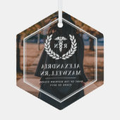 Gepersonaliseerde Foto RN Nursing School Afstudere Glas Ornament (Achterkant)