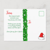 Gepersonaliseerde foto Rode Candy Cane Kerstmis Feestdagenkaart (Achterkant)