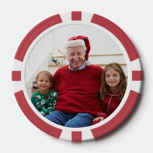 Gepersonaliseerde foto Rood genummerd 5 spel Poker Chips (Voorkant)