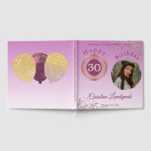 Gepersonaliseerde Foto Roos Gouden Glitter 30e Ver Gastenboek (Volledig)