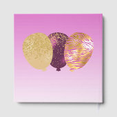 Gepersonaliseerde foto Roze glitter, 80ste verjaar Gastenboek (Achterkant)