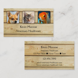 Gepersonaliseerde foto Rustic Wood Visitekaartje