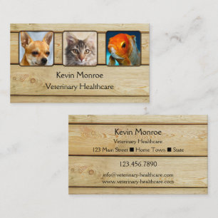 Gepersonaliseerde foto Rustic Wood Visitekaartje