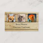 Gepersonaliseerde foto Rustic Wood Visitekaartje (Voorkant)