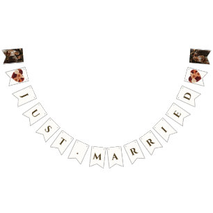 Gepersonaliseerde Foto Rustieke Herfst Bloemenbrui Vlaggetjes