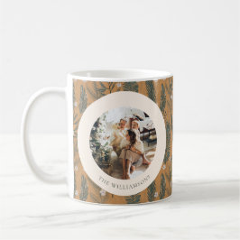 Gepersonaliseerde Foto Rustieke Woodland Pine Kers Koffiemok