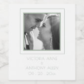 Gepersonaliseerde Foto Sage Groene Wijn Label Etiket (Enkel label)