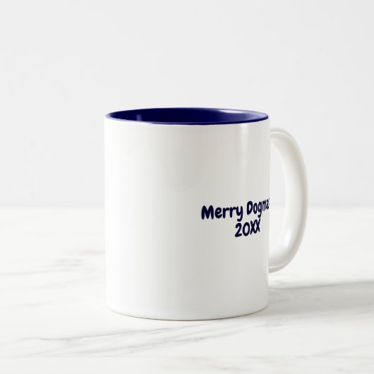 Gepersonaliseerde foto Santa Custom Jaar Kerstmis Tweekleurige Koffiemok (Voorkant rechts)