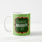 Gepersonaliseerde foto Santa's Naughty List Koffiemok (Links)