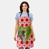 Gepersonaliseerde Foto Schort Gingham stijl (Gedragen)