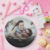 Gepersonaliseerde foto script naam datum papieren bordje (Feest)