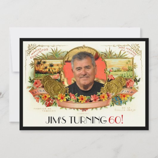 Gepersonaliseerde Foto Sigaar Box Label Party Uitn Kaart (Voorkant)