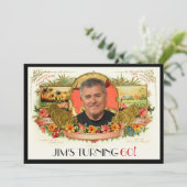 Gepersonaliseerde Foto Sigaar Box Label Party Uitn Kaart (Staand voorkant)