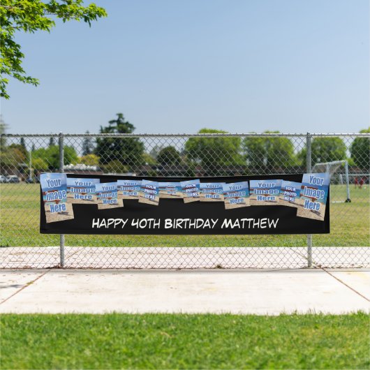 Gepersonaliseerde foto sjabloon Verjaardag / ander Spandoek (Insitu)