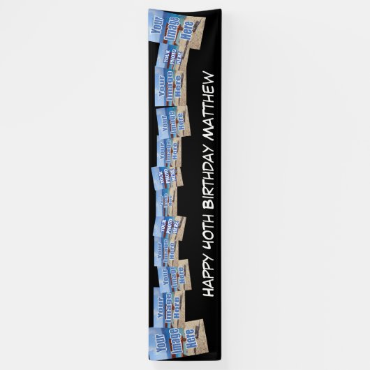 Gepersonaliseerde foto sjabloon Verjaardag / ander Spandoek (Verticaal)