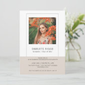 Gepersonaliseerde foto sjabloon voor afstudeerders kaart (Staand voorkant)