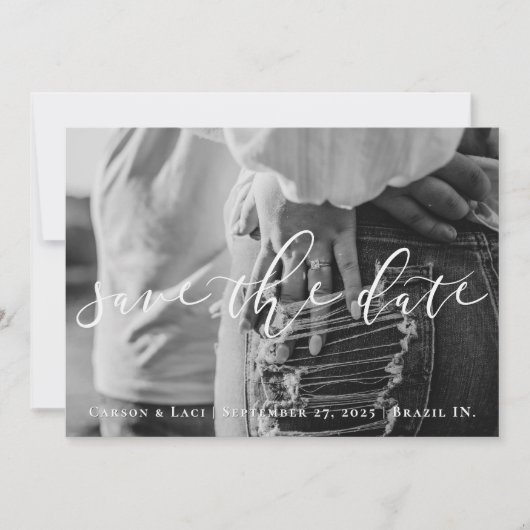 Gepersonaliseerde foto Sla de datum op Save The Date (Voorkant)