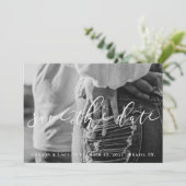 Gepersonaliseerde foto Sla de datum op Save The Date (Staand voorkant)