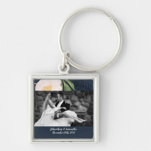 Gepersonaliseerde Foto Sleutelhanger Baby Roze Kos (Voorkant)