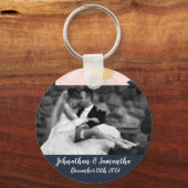 Gepersonaliseerde Foto Sleutelhanger Baby Roze Kos (Voorkant)