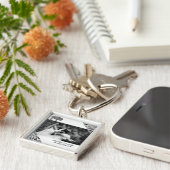 Gepersonaliseerde foto Sleutelhanger Boho Buffalo  (Zijkant)