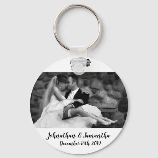 Gepersonaliseerde foto Sleutelhanger Boho Buffalo  (Voorkant)