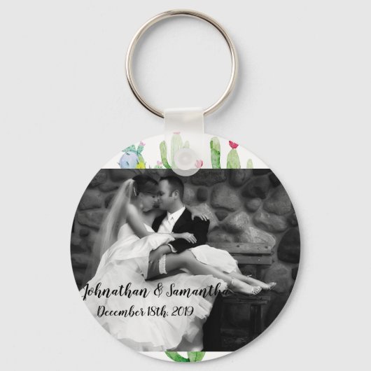 Gepersonaliseerde Foto Sleutelhanger Boho Llama Bo (Voorkant)