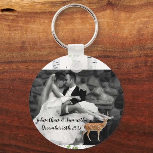 Gepersonaliseerde foto Sleutelhanger Herten Doe Bu (Voorkant)