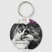 Gepersonaliseerde Foto Sleutelhanger Wit Roses Gou (Voorkant)