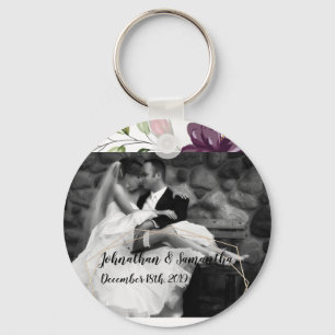 Gepersonaliseerde Foto Sleutelhanger Wit Roses Gou