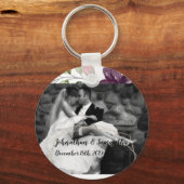 Gepersonaliseerde Foto Sleutelhanger Wit Roses Gou (Voorkant)