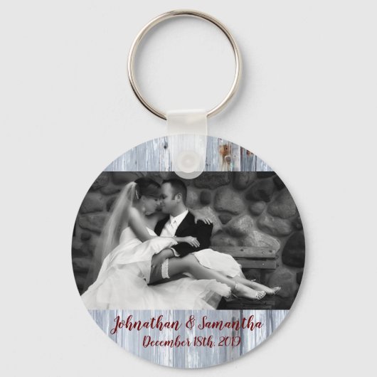 Gepersonaliseerde Foto Sleutelhanger Witte Wash Wo (Voorkant)