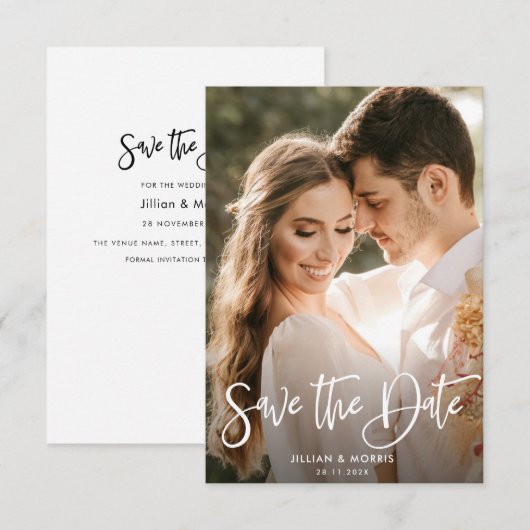 gepersonaliseerde foto sparen de datumuitnodiging kaart (Voorkant / Achterkant)