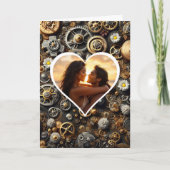 Gepersonaliseerde foto Steampunk Happy Jubileum Kaart (Voorkant)